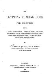 Cover of: An Egyptian reading book for beginners