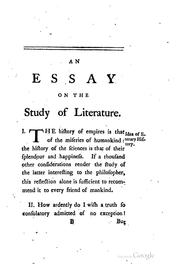 Cover of: An  essay on the study of literature.
