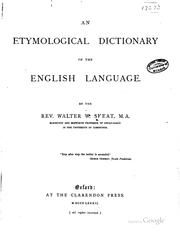 Cover of: etymological dictionary of the English language.
