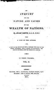 Cover of: An inquiry into the nature and causes of the wealth of nations.