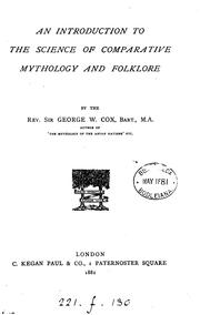 Cover of: An introduction to the science of comparative mythology and folklore.