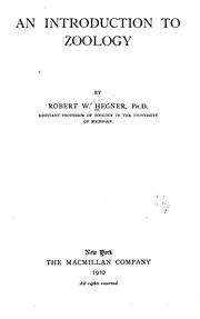 Cover of: introduction to zoology