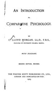 Cover of: introduction to comparative psychology.