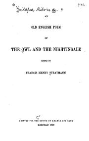 Cover of: An old English poem of The owl and the nightingale
