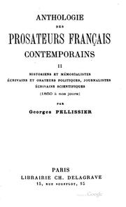 Cover of: Anthologie des prosateurs français contemporains...