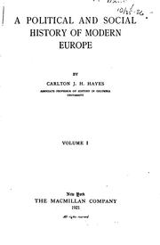Cover of: political and social history of modern Europe
