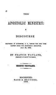 Cover of: apostolic ministry