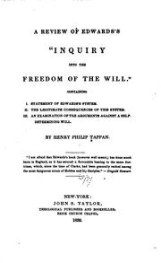 Cover of: A review of Edward's "Inquiry into the freedom of the will."