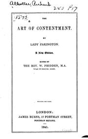 Cover of: The art of contentment.