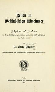 Cover of: Reisen im westindischen Mittelmeer by Wegener, Georg