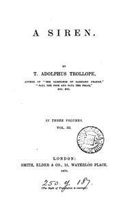 A Siren by Thomas Adolphus Trollope