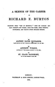 Cover of: sketch of the career of Richard F. Burton