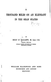 Cover of: thousand miles on an elephant in the Shan states | Holt Samuel Hallett