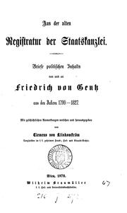Cover of: Aus der alten registratur der Staatskanzlei.