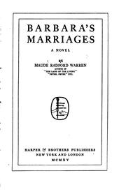 Cover of: Barbara's marriages: a novel