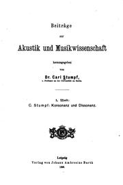 Cover of: Beiträge zur akustik und musikwissenschaft