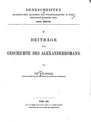 Cover of: Beiträge zur geschichte des Alexanderromans.