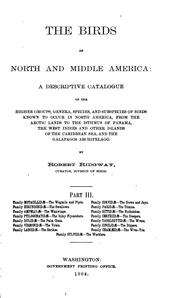 Cover of: The birds of North and middle America by Robert Ridgway