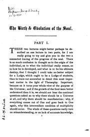 Cover of: birth and evolution of the soul