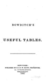 Cover of: Bowditch's useful tables.