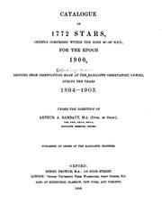 Cover of: Catalogue of 1772 stars