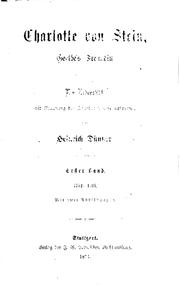 Cover of: Charlotte von Stein, Goethe's freundin.