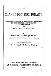 Cover of: The Clarendon dictionary. by William Hand Browne