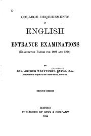Cover of: College requirements in English entrance examinations