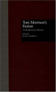 Cover of: Toni Morrison's Fiction: Contemporary Criticism (Garland Reference Library of the Humanities)