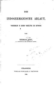 Cover of: Der indogermanische Ablaut: vornehmlich in seinem Verhältnis zur Betonung.
