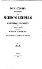 Cover of: Diccionario historico e documental dos architectos by Sousa Viterbo