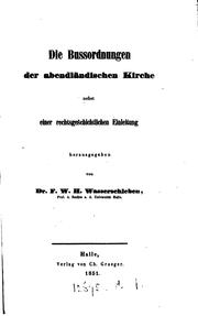 Cover of: Die bussordnungen der abendländischen kirche by Catholic Church