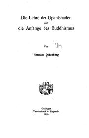 Cover of: Die lehre Upanishaden und die anfänge des Buddhismus