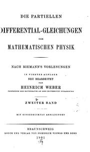 Cover of: Die partiellen differential-gleichungen der mathematischen physik nach Riemann's Vorlesungen in 4. aufl. neu bearb.