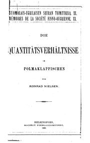 Cover of: quantitätsverhältnisse im polmaklappischen
