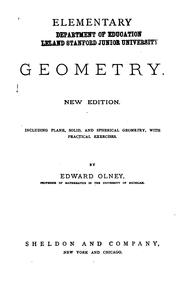 Cover of: Elementary geometry: including plane, solid, and spherical geometry, with practical exercises