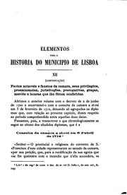 Cover of: Elementos para a historia do municipio de Lisboa by Eduardo Freire de Oliveira