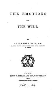 Cover of: The emotions and the will.