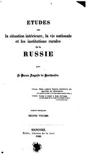 Cover of: Études sur la situation intérieure