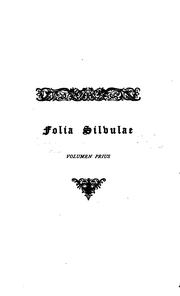 Cover of: Folia silvulae: Sive eclogae poetarum anglicorum in Latinum et Graecum conversae