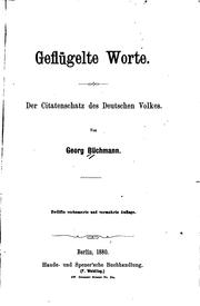 Cover of: Geflügelte worte. by Georg Büchmann