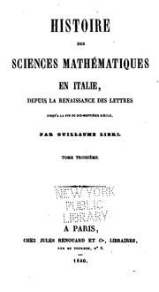 Cover of: Histoire des sciences mathématique en Italie