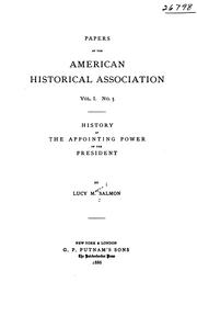 Cover of: History of the appointing power of the President