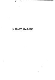 Cover of: I, Mary McLane by Mary MacLane