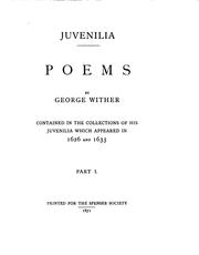 Cover of: Juvenilia.: Poems