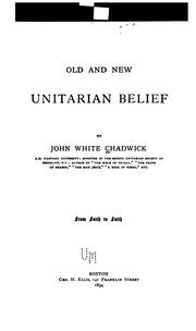 Cover of: Old and new Unitarian belief
