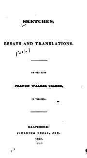 Cover of: Sketches, essays and translations