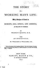 Cover of: story of a working man's life