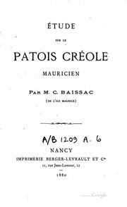 Cover of: Étude sur le patois créole mauricien
