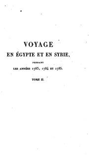 Cover of: Voyage en Syrie et en Égypte, pendant les années 1783, 1784, et 1785 ... by Constantin-François Volney